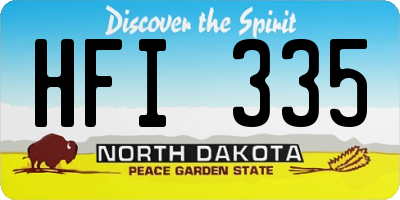 ND license plate HFI335