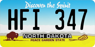 ND license plate HFI347