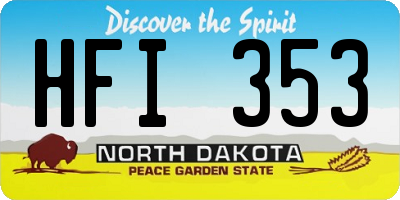 ND license plate HFI353