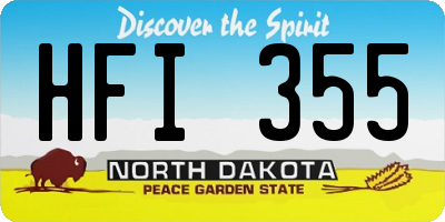ND license plate HFI355