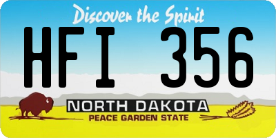 ND license plate HFI356