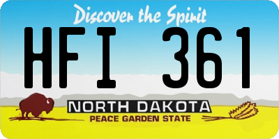 ND license plate HFI361
