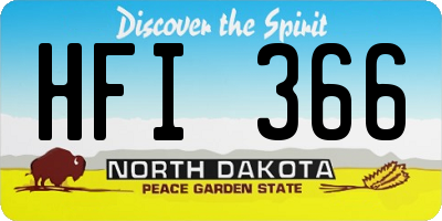 ND license plate HFI366