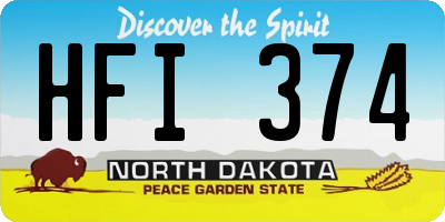 ND license plate HFI374