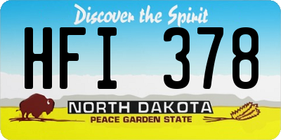 ND license plate HFI378