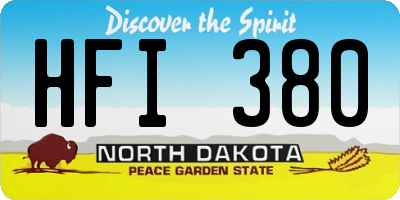 ND license plate HFI380