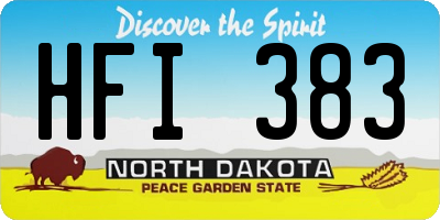 ND license plate HFI383