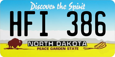 ND license plate HFI386