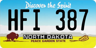 ND license plate HFI387