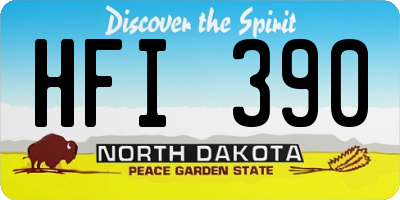 ND license plate HFI390