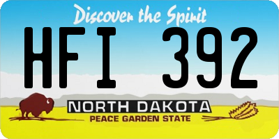 ND license plate HFI392