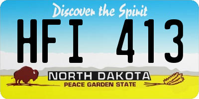 ND license plate HFI413