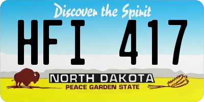ND license plate HFI417