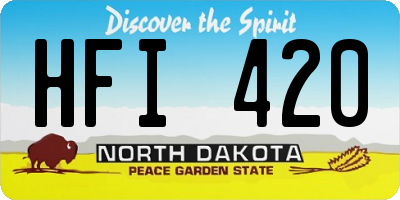 ND license plate HFI420