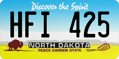 ND license plate HFI425
