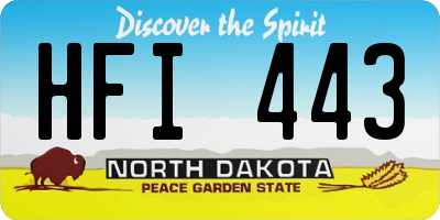 ND license plate HFI443