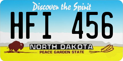 ND license plate HFI456
