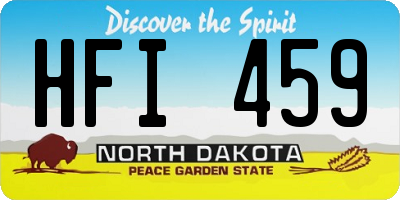 ND license plate HFI459