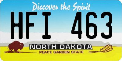 ND license plate HFI463