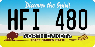 ND license plate HFI480