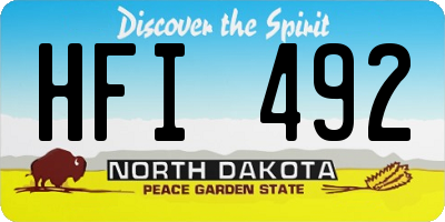 ND license plate HFI492