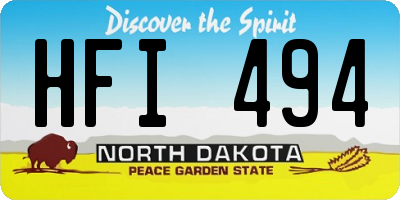 ND license plate HFI494
