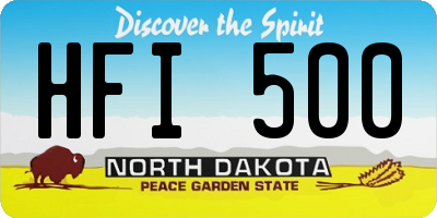 ND license plate HFI500