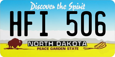 ND license plate HFI506