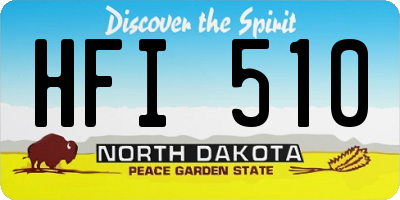 ND license plate HFI510