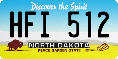 ND license plate HFI512