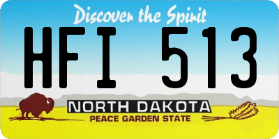 ND license plate HFI513