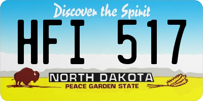 ND license plate HFI517