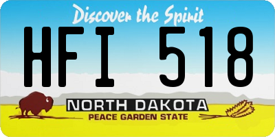 ND license plate HFI518