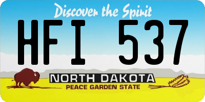 ND license plate HFI537