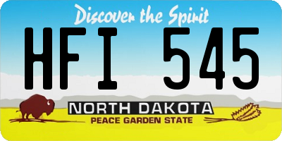 ND license plate HFI545