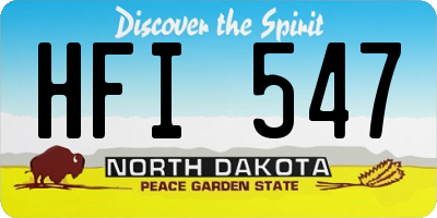ND license plate HFI547