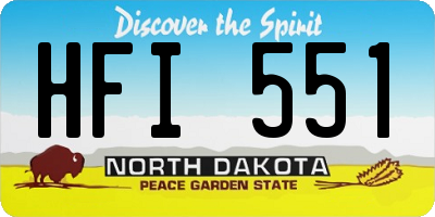 ND license plate HFI551