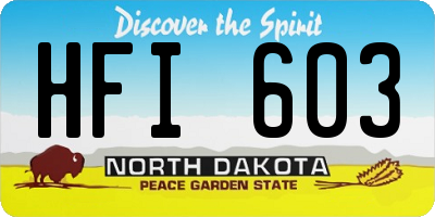 ND license plate HFI603