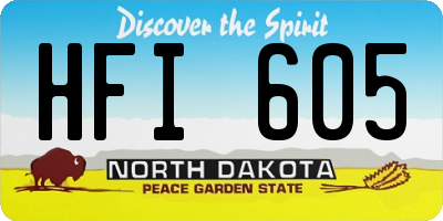 ND license plate HFI605