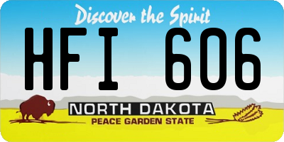 ND license plate HFI606