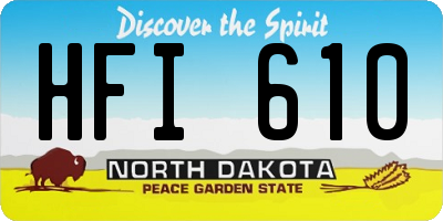 ND license plate HFI610
