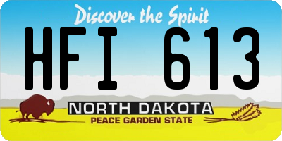 ND license plate HFI613
