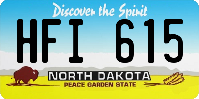 ND license plate HFI615