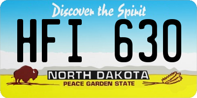ND license plate HFI630