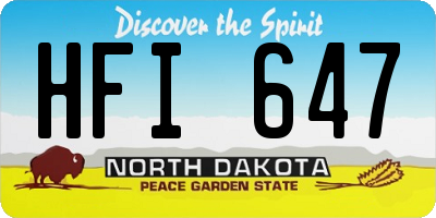 ND license plate HFI647