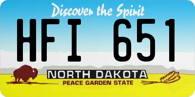 ND license plate HFI651