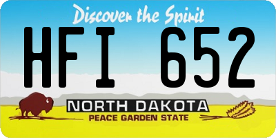 ND license plate HFI652