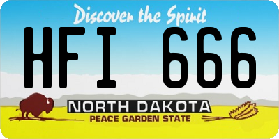 ND license plate HFI666