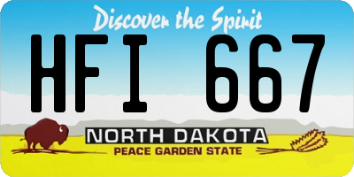ND license plate HFI667