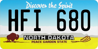 ND license plate HFI680